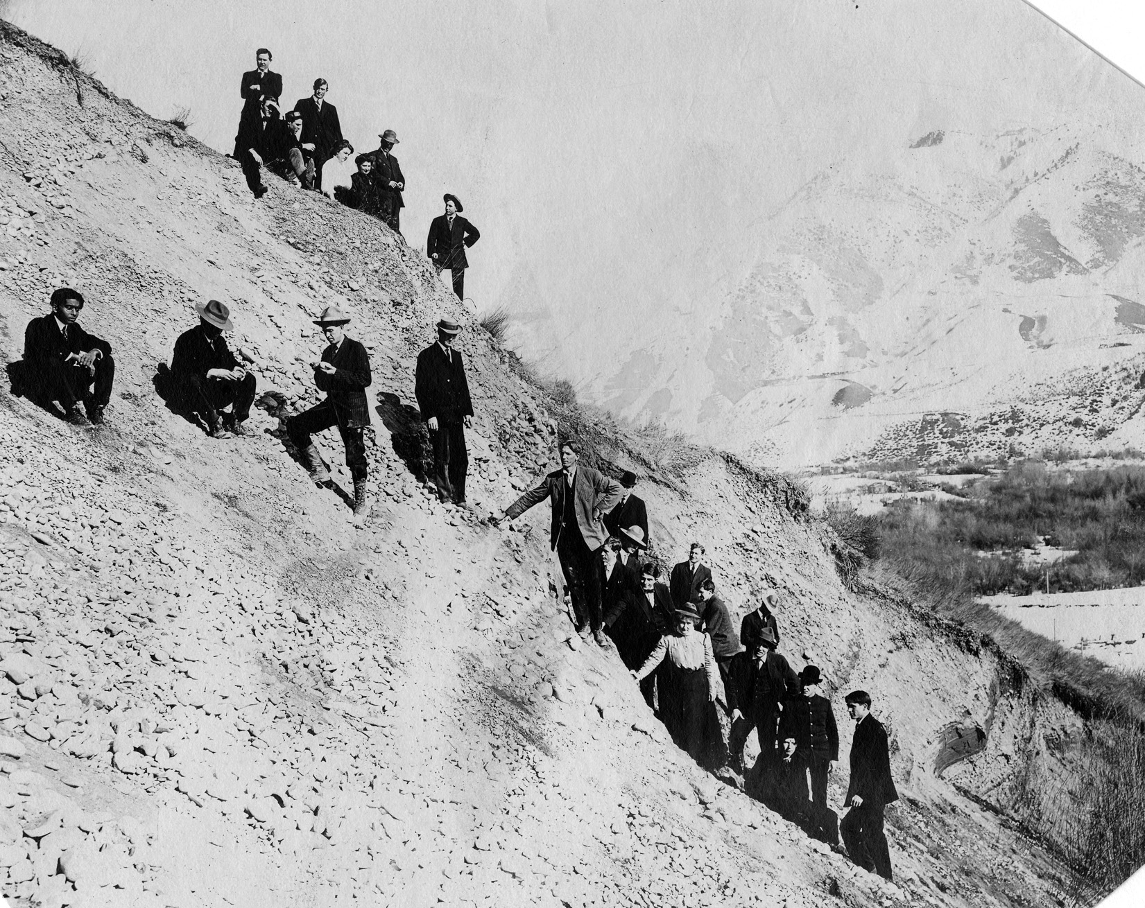 Students on hill