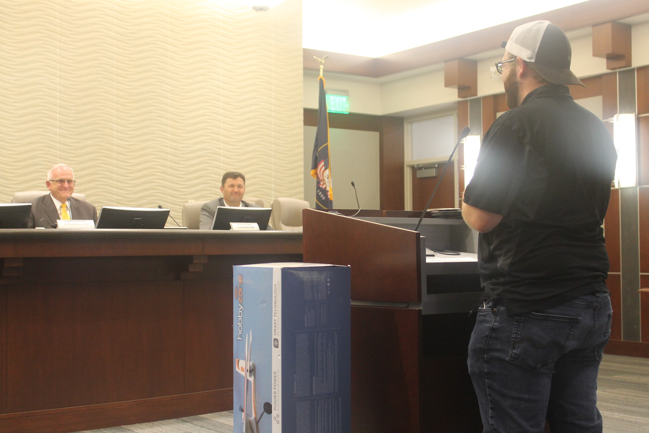 Carbon County Commission Visited by the USU Eastern Aviation Team