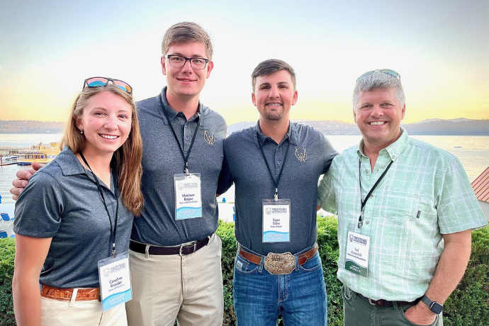 Ryan Bake poses with other student state representatives
