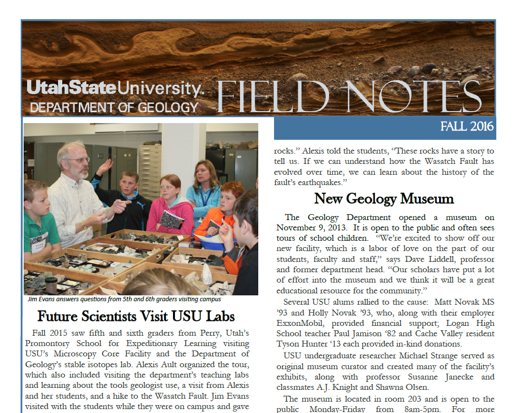 cover page of newsletter