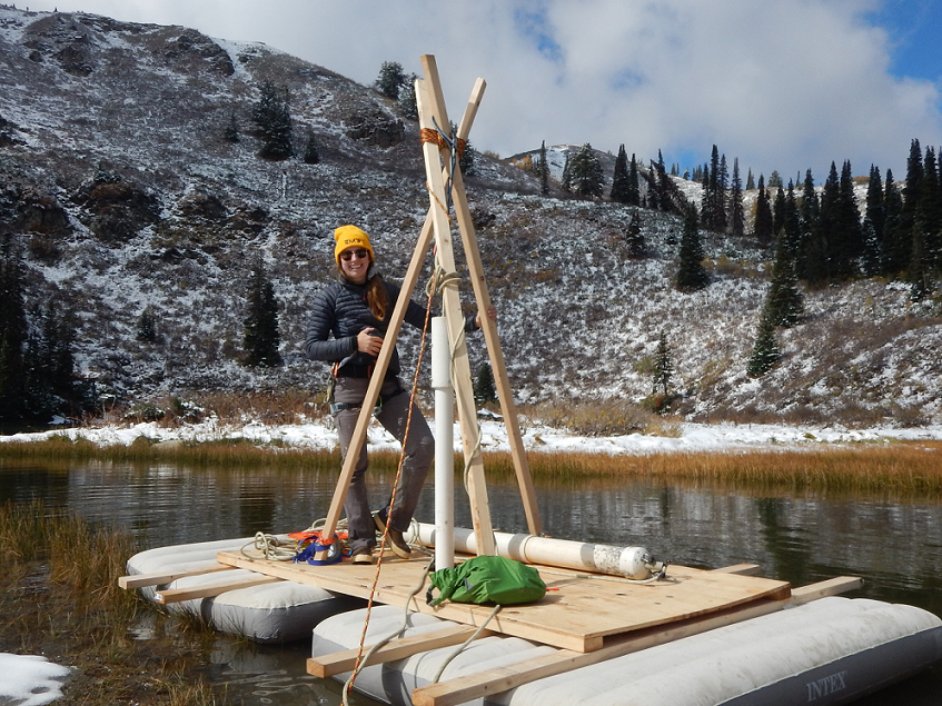 raft, lake, scientist
