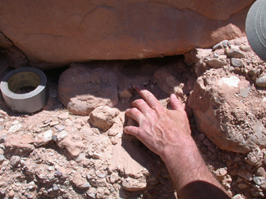 sediment under rock